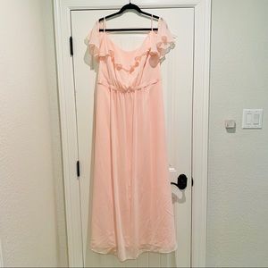 David’s Bridal cold-shoulder chiffon in Petal